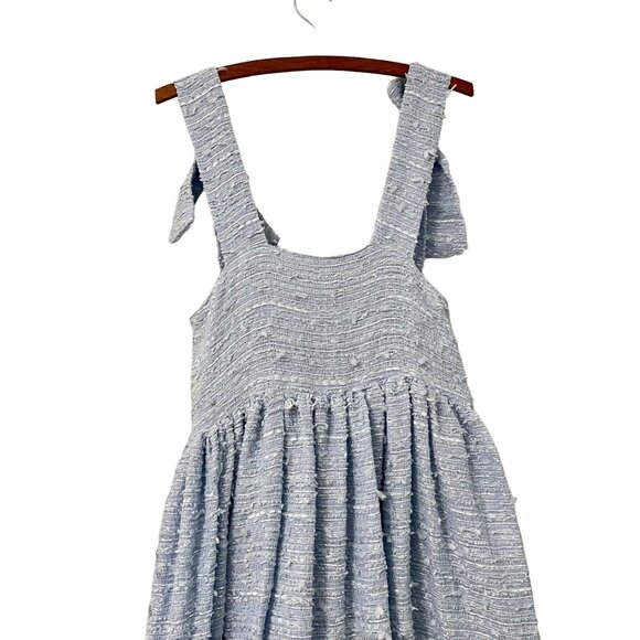 Dream Sister Jane Womens Periwinkle Tweed Ruffle Hem Midi Dress Size XS NEW - Picture 6 of 8